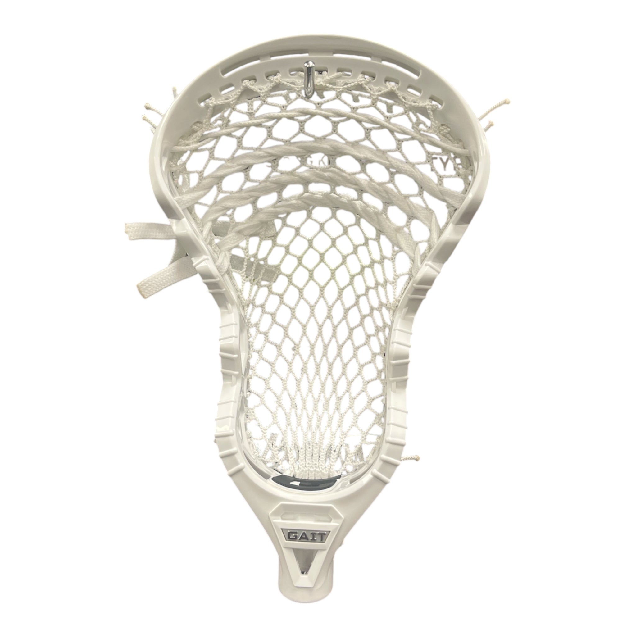 Gait D3 Lacrosse Head – White Pre-Strung with StringKing Type 5s
