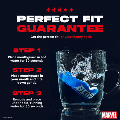 SafeJawz Marvel X-Men Beast Mouthguard Junior – Beast design detail close-up – Sanderson Lacrosse
