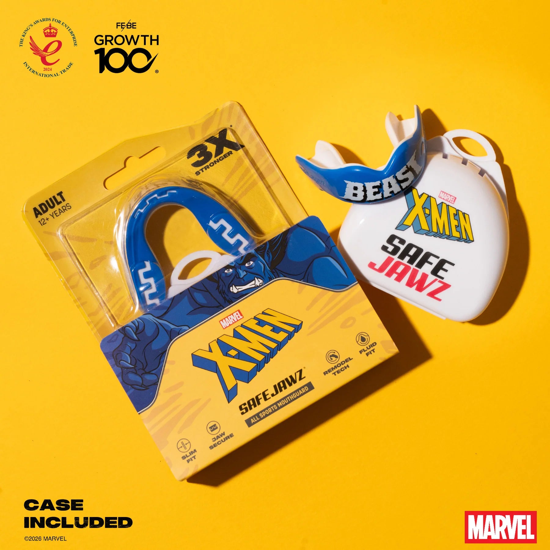 SafeJawz Marvel X-Men Beast Mouthguard Junior – dual-layer construction detail – Sanderson Lacrosse