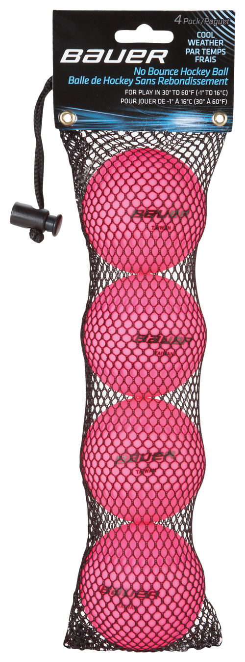 Bauer Hockey Ball Cool Pink – 4-pack street hockey balls – Sanderson Lacrosse