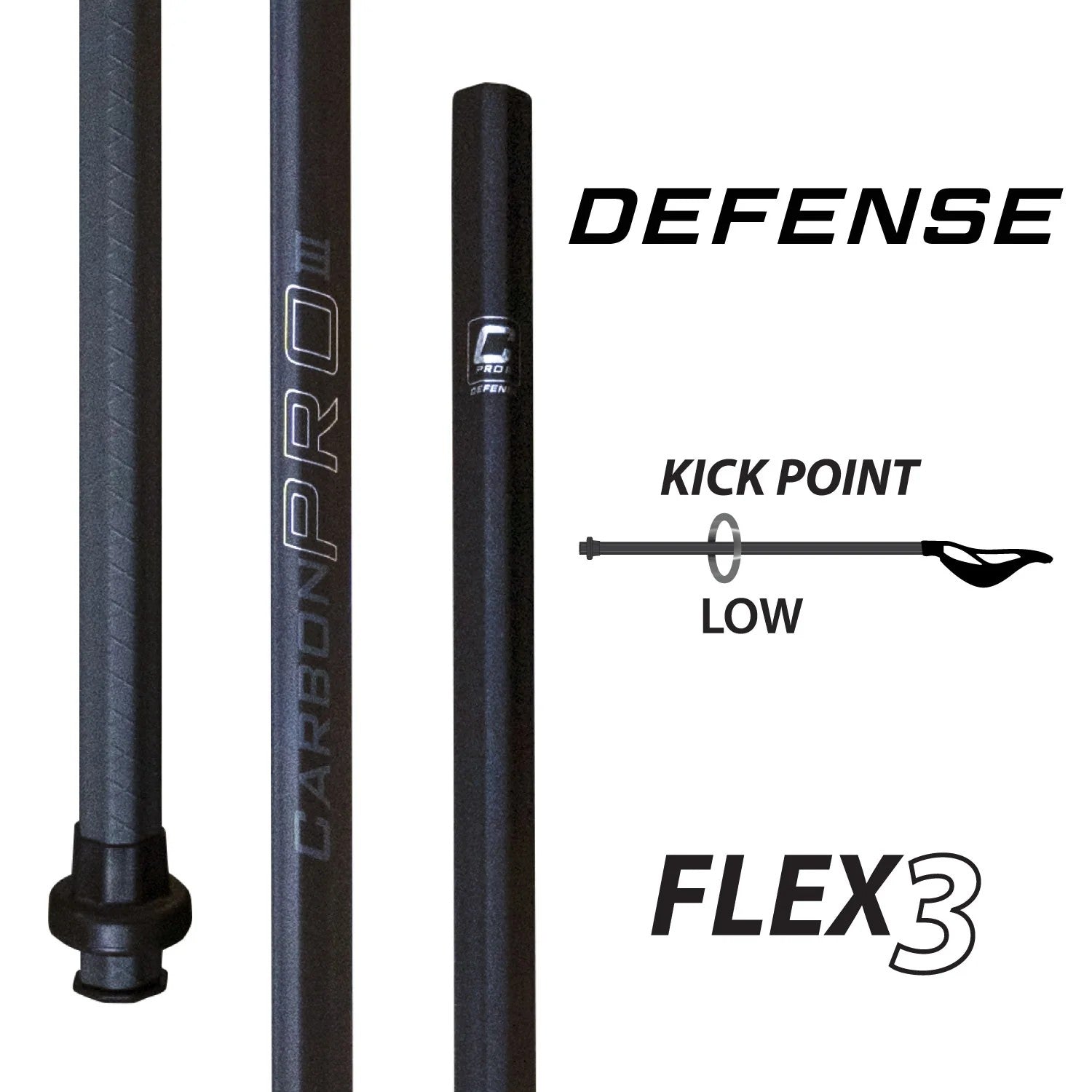 ECD Carbon Pro 3.0 - Defense Shaft - Long Pole - Field Lacrosse
