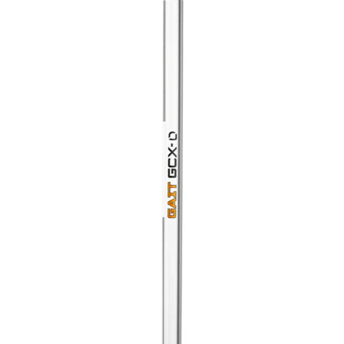 Close-up of Gait GCX-D carbon defense shaft logo and graphics in white