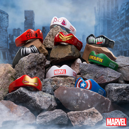 SafeJawz Marvel X-Men Wolverine Mouthguard Junior – X-Men Marvel collection group shot – Sanderson Lacrosse