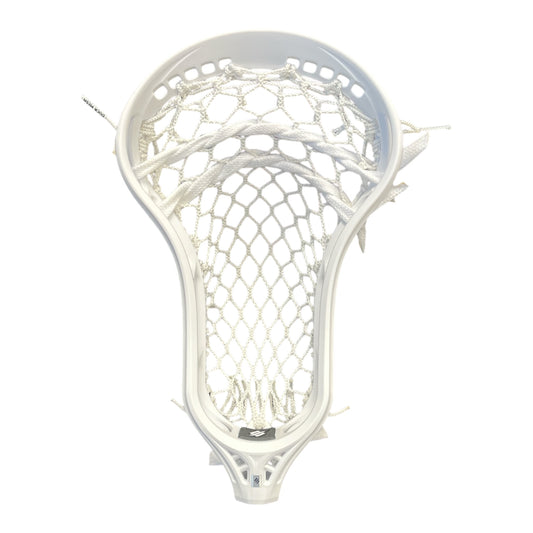 StringKing Mark 3A Strung Lacrosse Head with ECD Hero 4.0 Semi-Soft 7 Diamond Mesh - White
