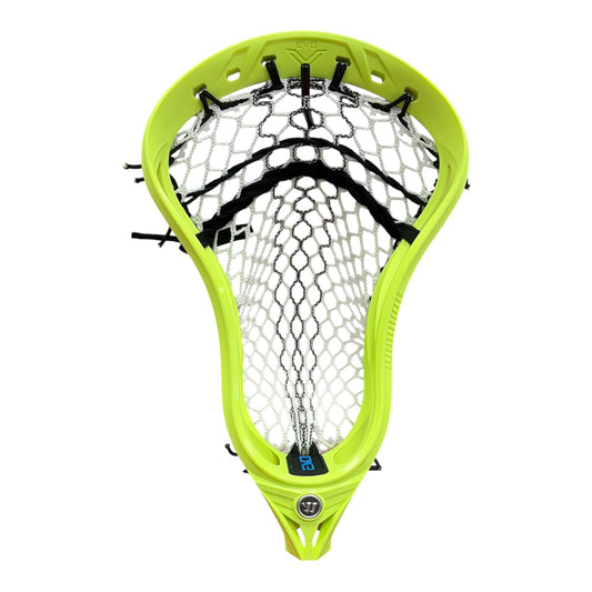 Warrior Evo v lime pre-strung 5s tracer mesh
