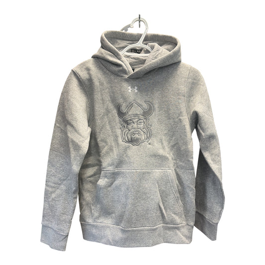 Orangeville Northmen Youth Hoodie – Grey on Grey – Team Crest Pullover Sweatshirt