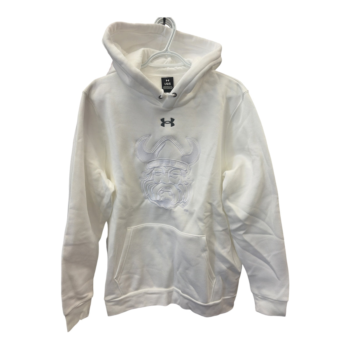 Orangeville Northmen Under Armour Tone-on-Tone Embroidered Crest Hoodie – White on white
