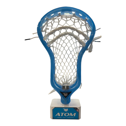 ECD Atom Lacrosse Head – Frost – Pre-Strung with ECD Hero 4.0 7 Diamond Semi-Soft Mesh