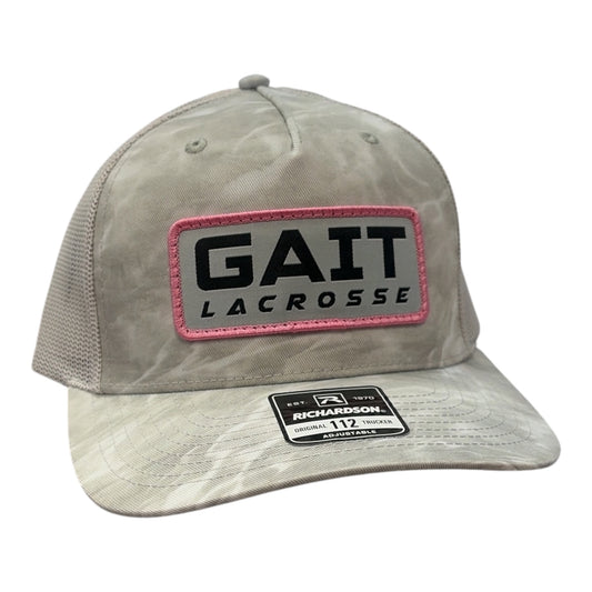 Gait Lacrosse Richardson 112 Trucker Hat - Stone Camo/Pink
