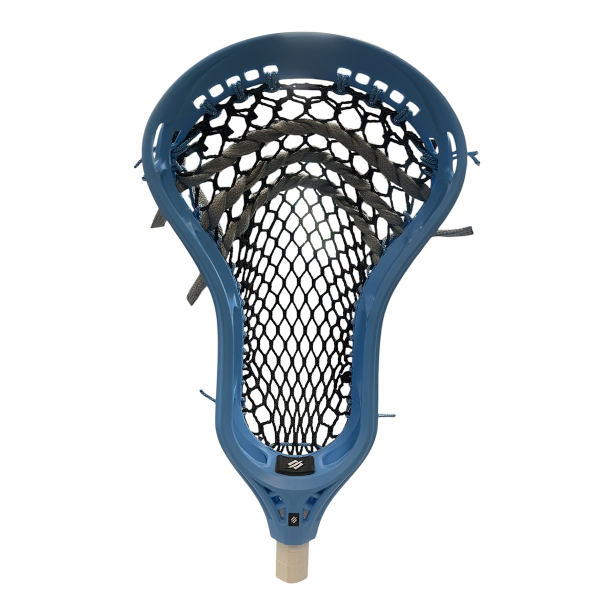 StringKing Mark 3V Lacrosse Head in Carolina Blue, custom strung with grey Type 4X mesh