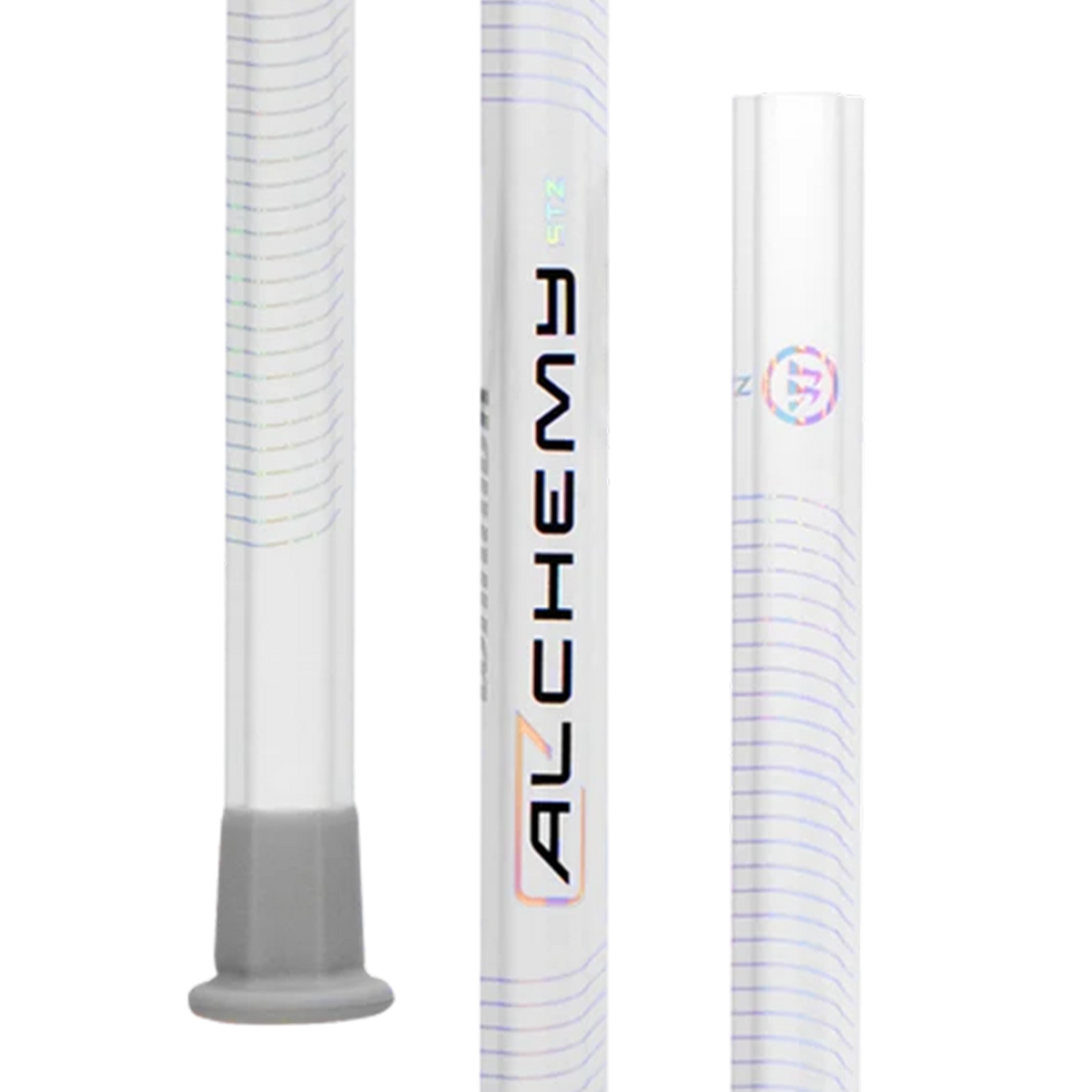 Warrior Alchemy STZ 60 inch defense lacrosse shaft in white - full view