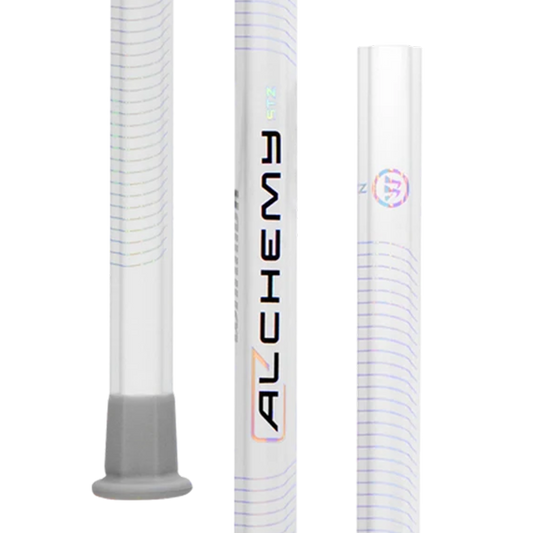 Warrior Alchemy STZ 60 inch defense lacrosse shaft in white - full view