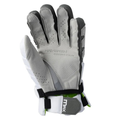 maverik max lacrosse glove palm side in white