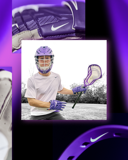 Nike Vapor Premier Lacrosse Gloves – Philadelphia Waterdogs – PLL Limited Edition Colourway – Purple/White