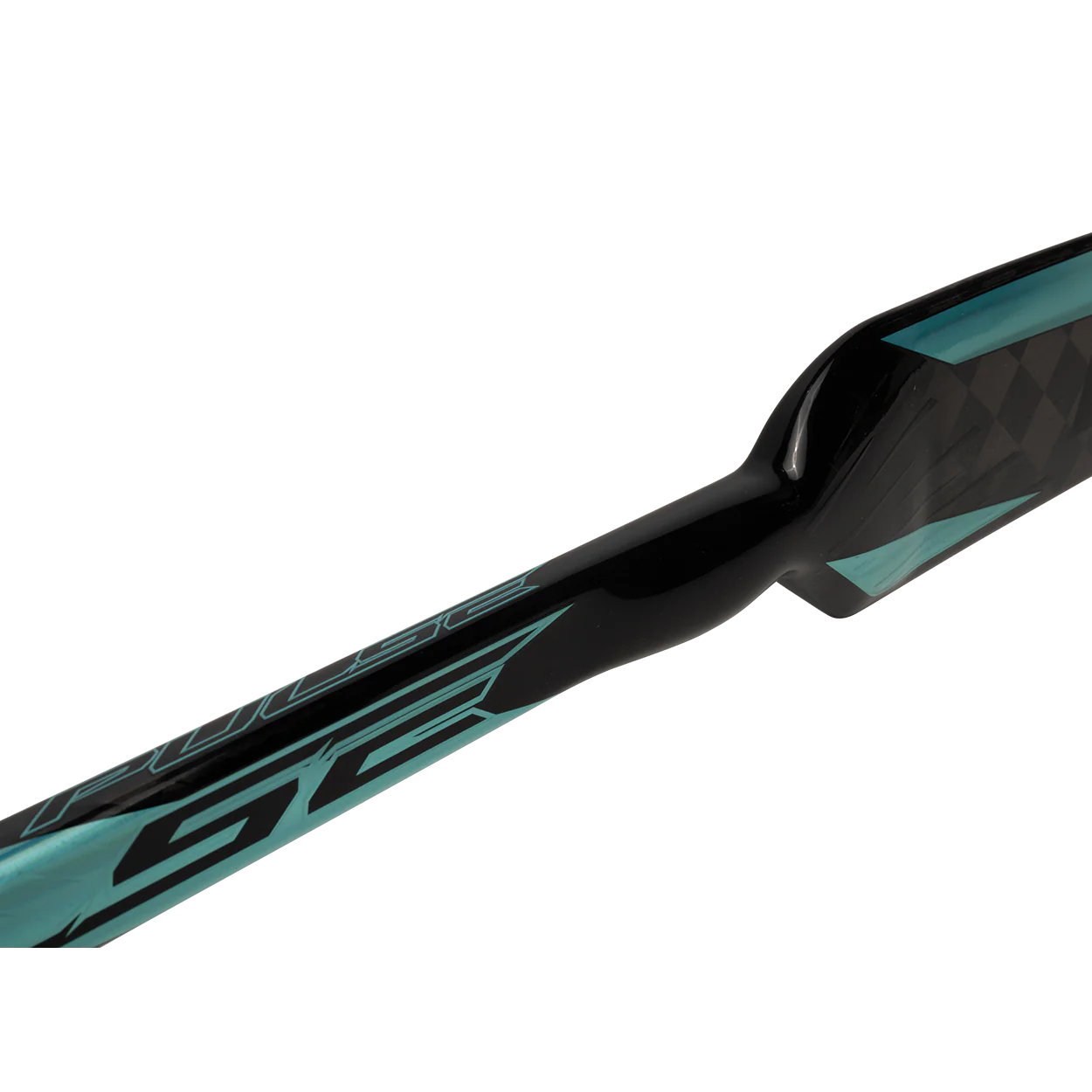 Close-up view of the Bauer Pulse Goalie Hockey Stick by Bauer, featuring a sleek shaft with angular designs and the number 52 visible, set against a plain white background.