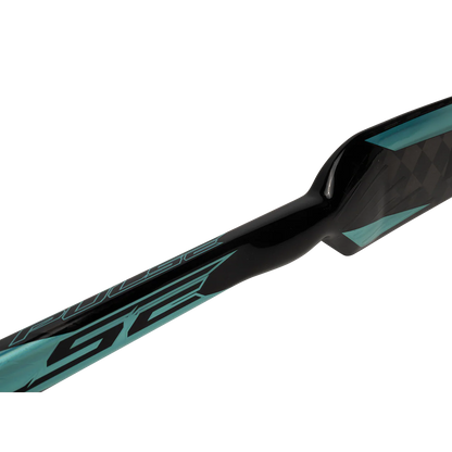 Close-up view of the Bauer Pulse Goalie Hockey Stick by Bauer, featuring a sleek shaft with angular designs and the number 52 visible, set against a plain white background.