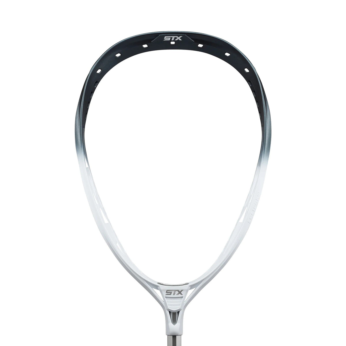 The STX Eclipse III Goalie Head, featuring a white and black design with the STX logo, is photographed against a plain white background.
