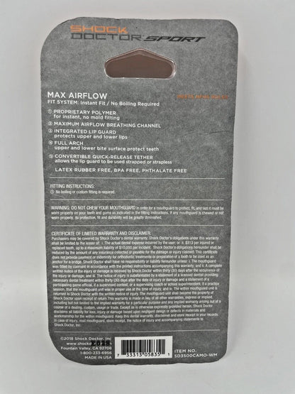 Shock Doctor Sport Max Airflow Lip & Mouthguard