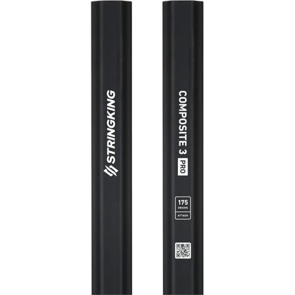 Stringking Composite 3 Pro Lacrosse Shaft – 30" – Carbon Fiber – White / Black