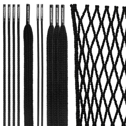 StringKing Grizzly 2X Goalie Mesh Kit - Black - Flat with Strings