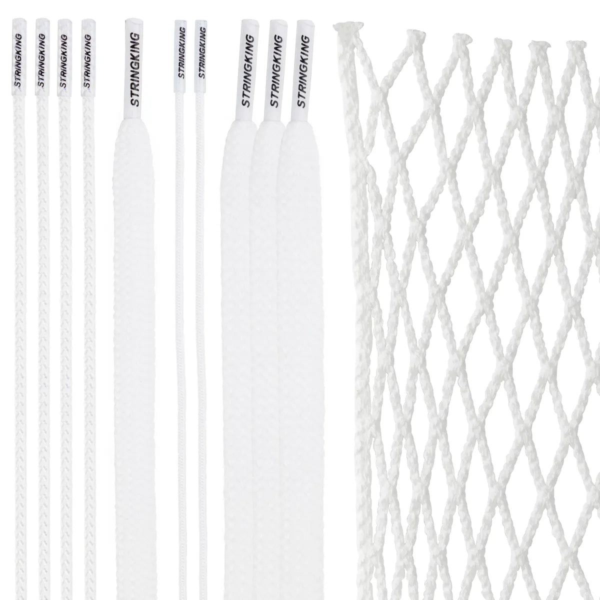StringKing Grizzly 2X Goalie Mesh Kit - White - Flat with Strings