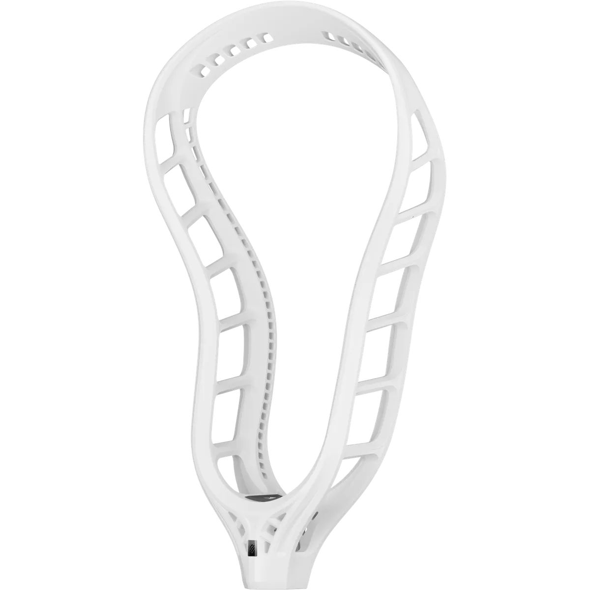 The StringKing Mark 3D Lacrosse Head, a white head with an open geometric sidewall and elite stiffness, is shown against a plain light background.