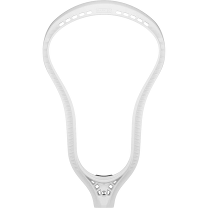 The StringKing Mark 3D Lacrosse Head is shown in close-up, highlighting its elite stiffness, wide scoop, and precise sidewall holes by StringKing against a plain white background.