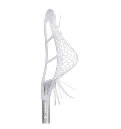 StringKing Complete 2 Senior Attack Lacrosse Stick – Legend Sr. Head – A155 Alloy Shaft – White/Silver – Custom Strung Type 3s Mesh