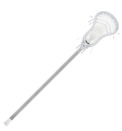White lacrosse stick on a white background