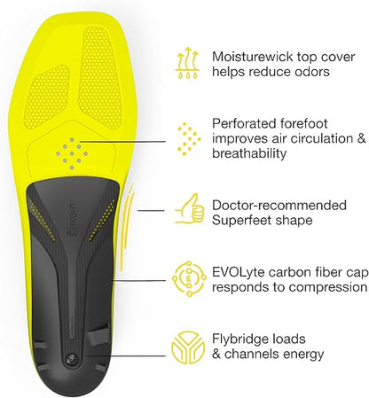 Superfeet Hockey Performance Insoles - Carbon Fiber Inserts for Hockey Skates - Professional Grade