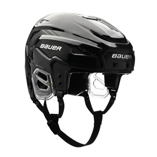 Bauer Hyperlite 2 senior hockey helmet in black, front three-quarter view