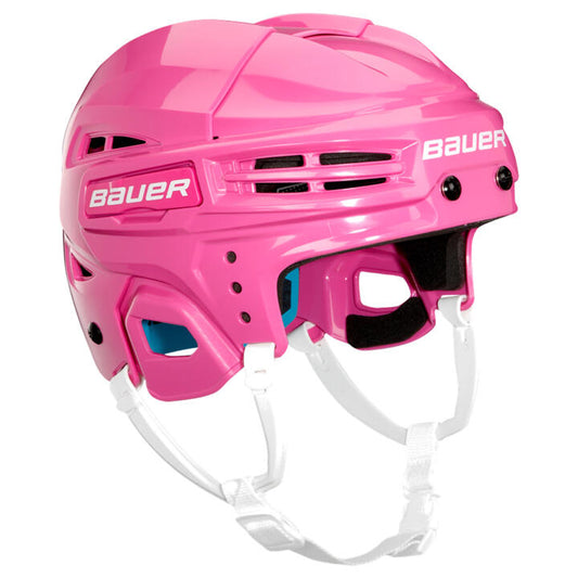 Bauer Prodigy youth hockey helmet in pink, front three-quarter view