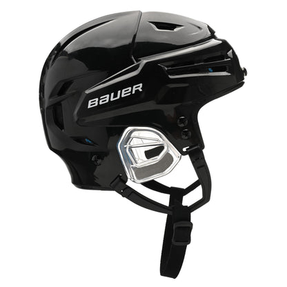 Bauer RE-AKT 65 senior hockey helmet in black, rear three-quarter view