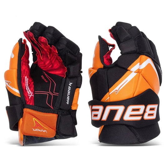 Bauer Vapor FLY40 Hockey Glove Black Orange – Orangeville Flyers Edition – Sanderson Lacrosse