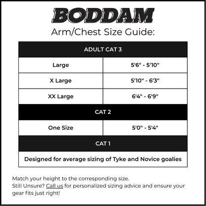 Boddam Lacrosse Goalie Uppers - 2026 NLL Pro Series Chest & Arm Pads Cat 3