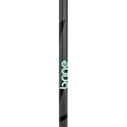 Black brine edge lacrosse shaft with 'brine' branding on a white background