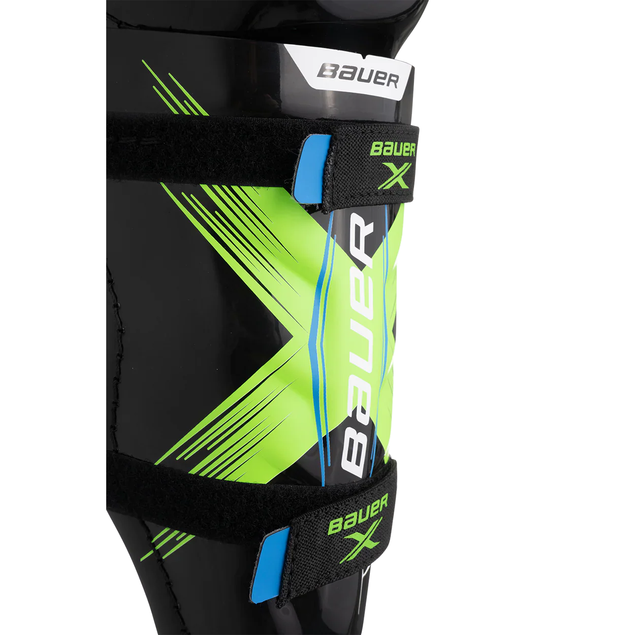 Bauer X Hockey Shin Guard Youth – calf guard double strap detail – Sanderson Lacrosse