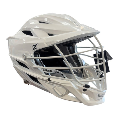 Cascade Z Lacrosse Helmet with FlipTek flip-up facemask - detail view - Sanderson Lacrosse
