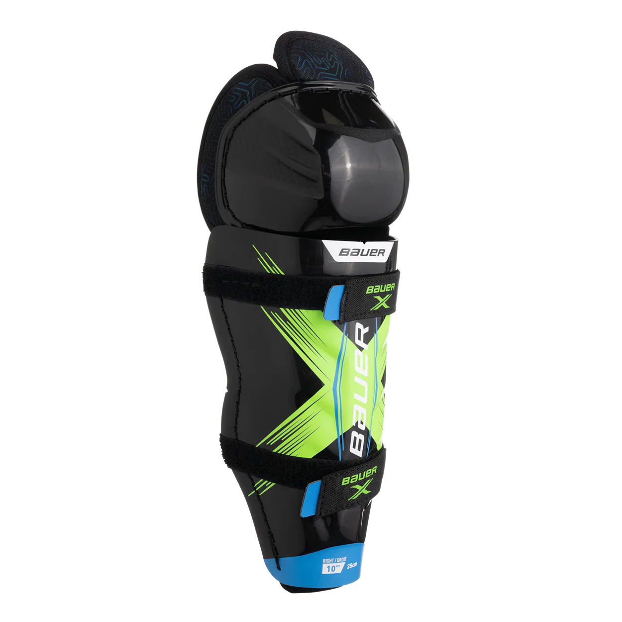 Bauer X Hockey Shin Guard Youth – catalog three-quarter front view – Sanderson Lacrosse