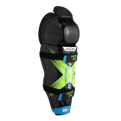 Bauer X Hockey Shin Guard Youth – catalog three-quarter front view – Sanderson Lacrosse