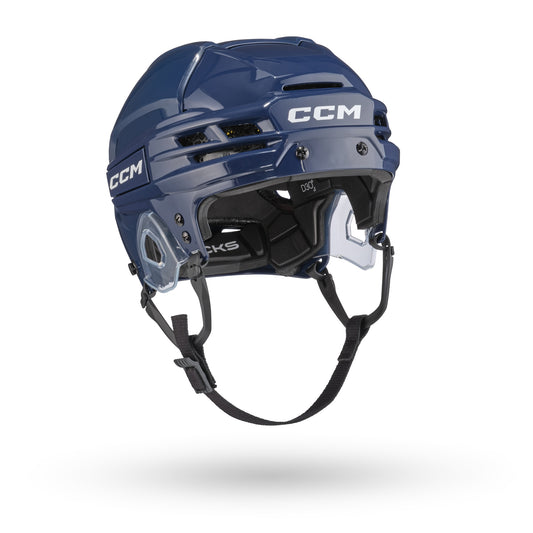 CCM Tacks 720 senior hockey helmet in navy, front three-quarter view