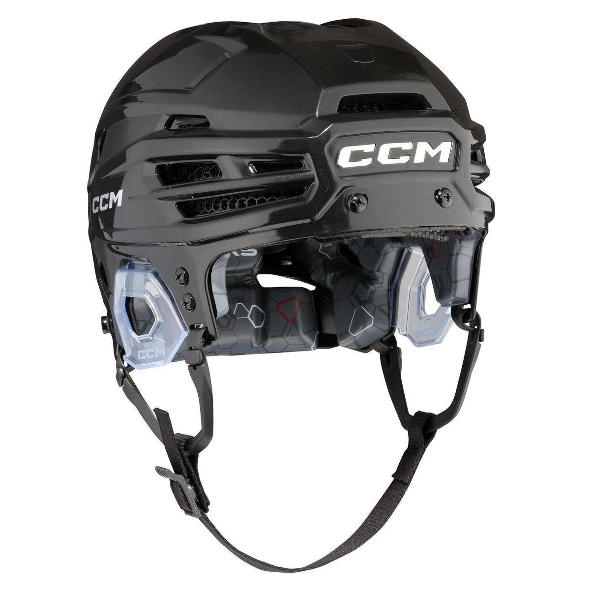 CCM Tacks 920 senior hockey helmet in black, front three-quarter view