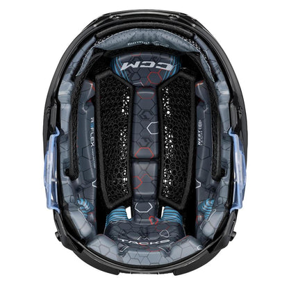CCM Tacks 920 senior hockey helmet in black, inside view showing the liner