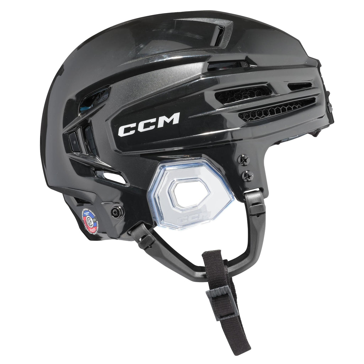 CCM Tacks 920 senior hockey helmet in black, side view