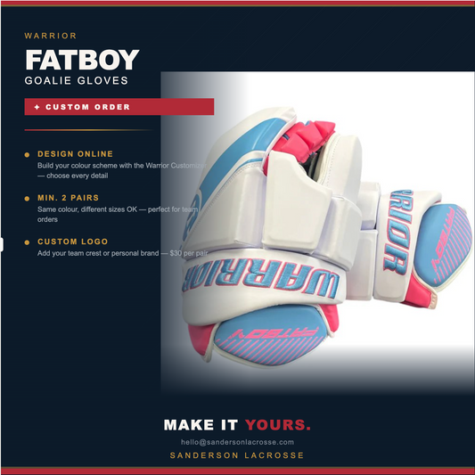 Custom Warrior Fatboy Goalie Lacrosse Gloves