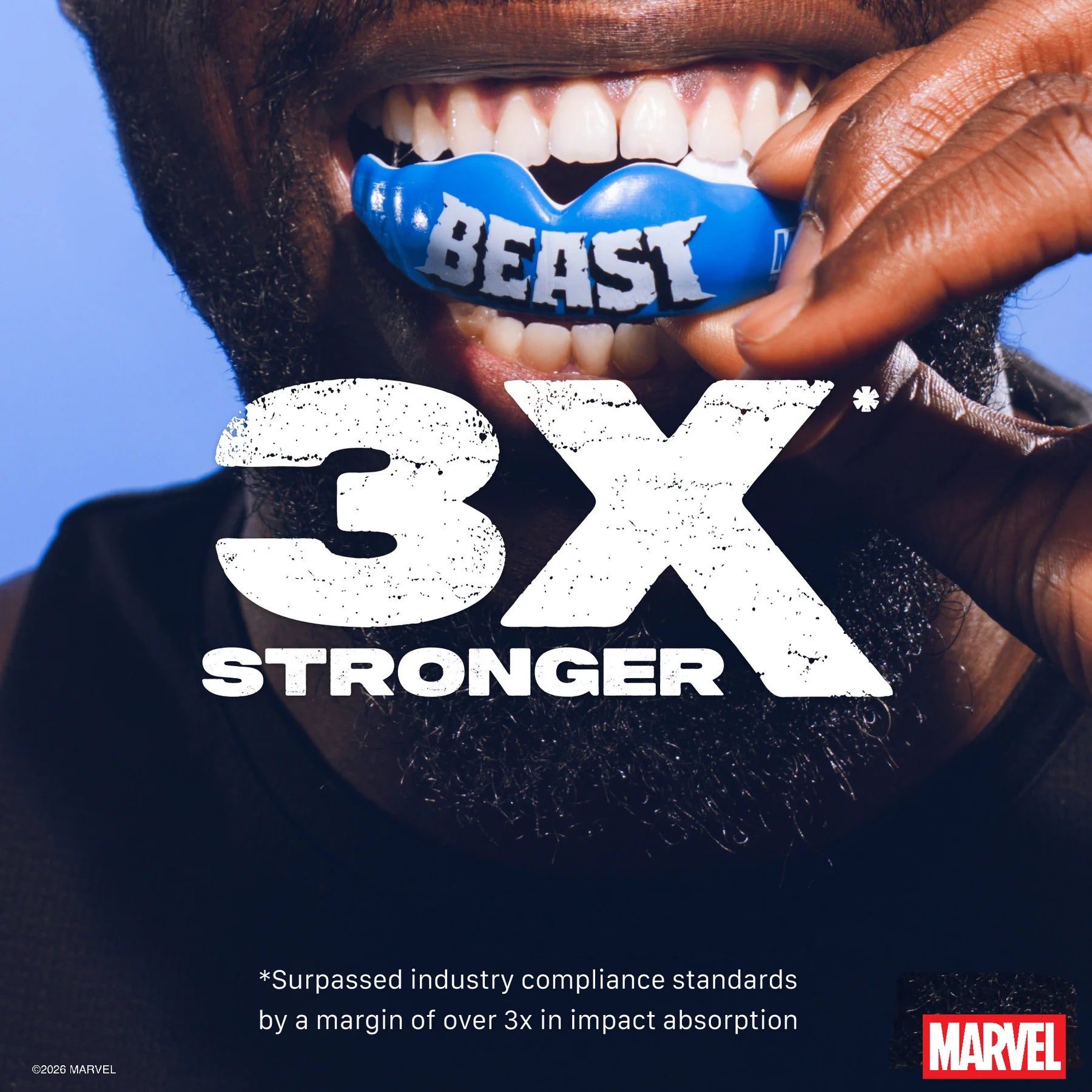 SafeJawz Marvel X-Men Beast Mouthguard Junior – product features callout graphic – Sanderson Lacrosse