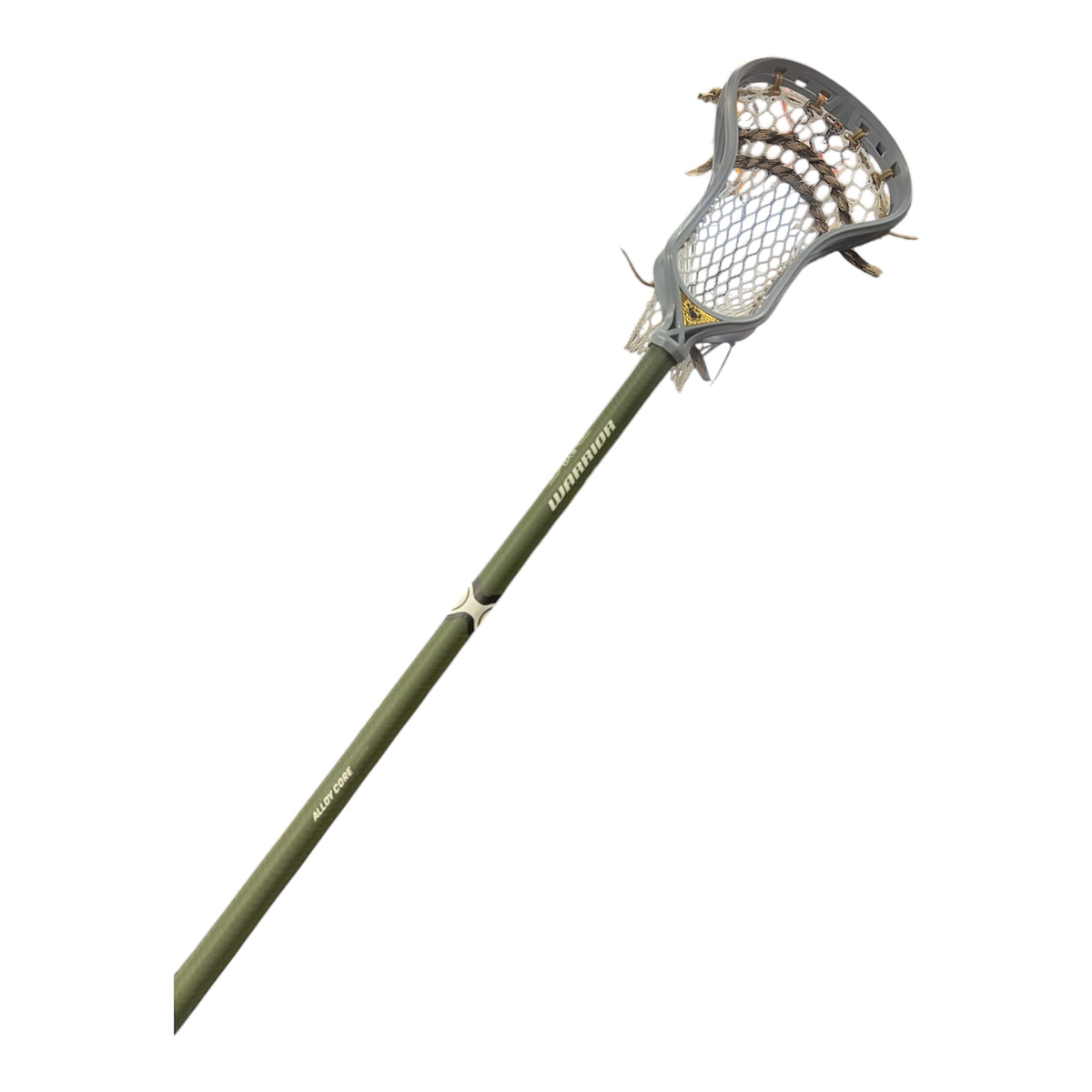 "The Weapon": grey ECD Mirage 3.0 head with white mesh on an olive green Warrior Evo V Alloy Core shaft