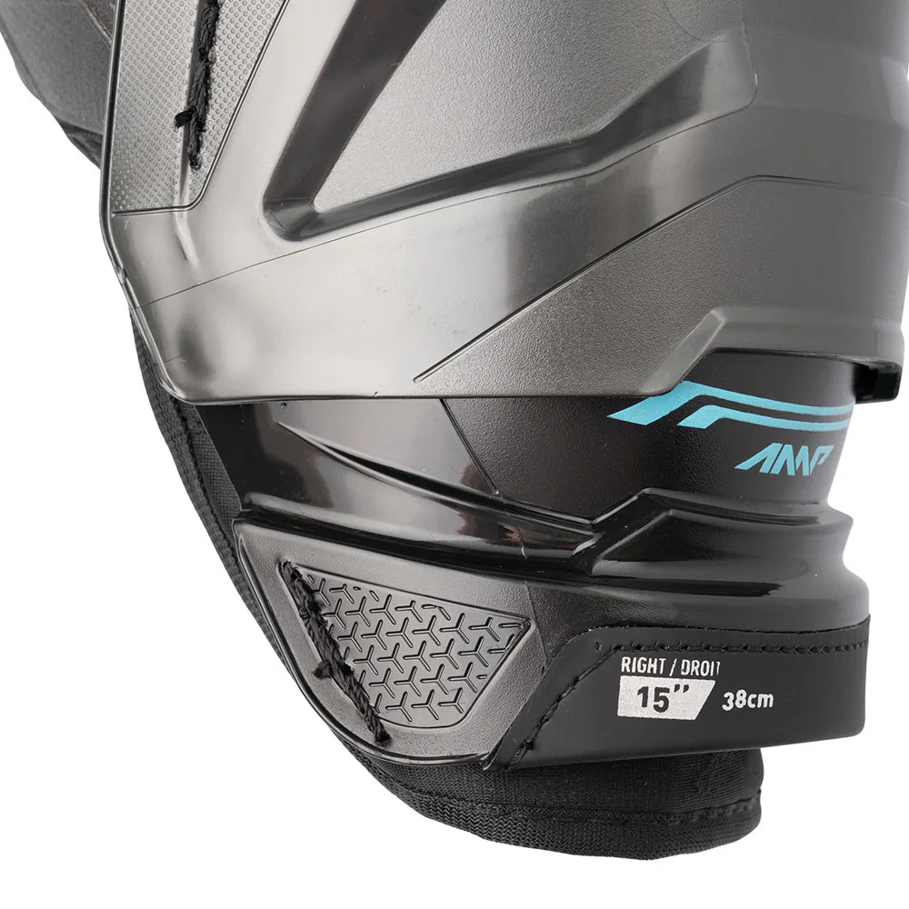 Bauer Supreme Fuse Hockey Shin Guard Intermediate – X-FLEX shield hinge detail – Sanderson Lacrosse