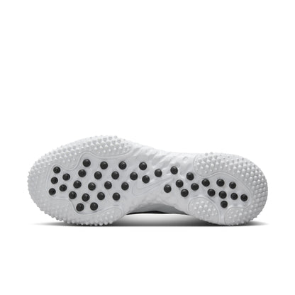Nike Huarache 9 Elite Turf lacrosse shoes, White/White/Black (FN0310-101), turf outsole traction