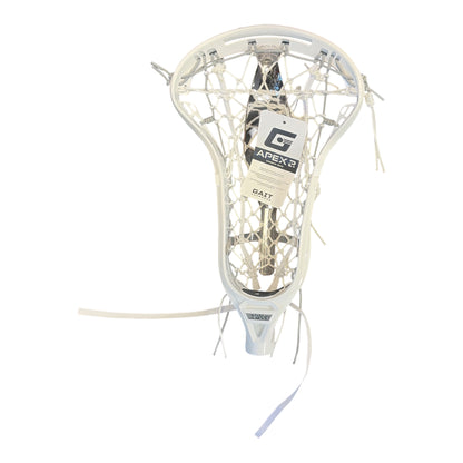 Gait Apex 2 Women's Lacrosse Head in White on White, pre-strung with Flex mesh - Sanderson Lacrosse
